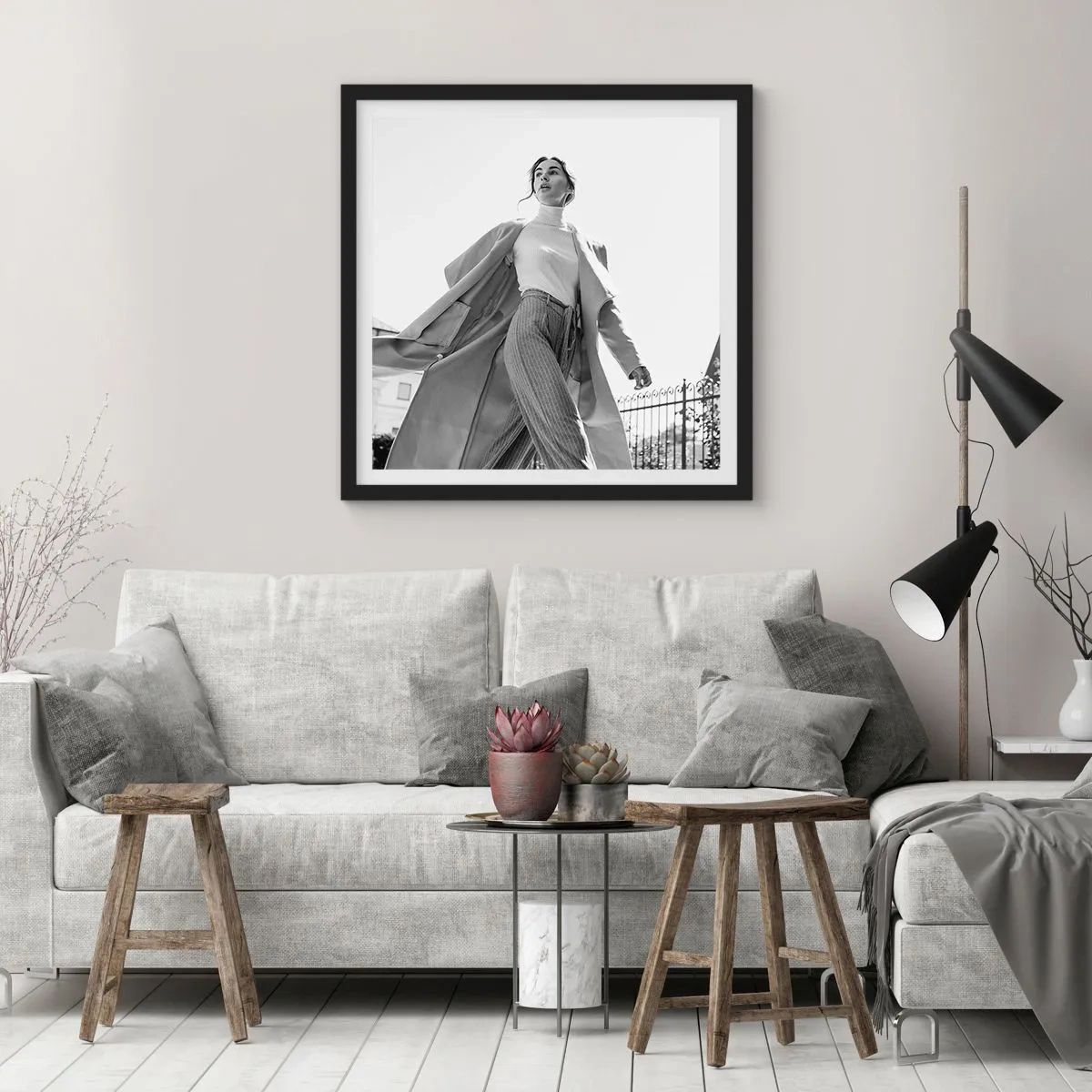 Poster in einem schwarzem Rahmen - Gehst du mit mir? - 30x30 cm