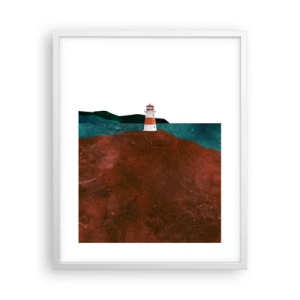 Poster in einem weißen Rahmen - Aufs Meer starren - 40x50 cm