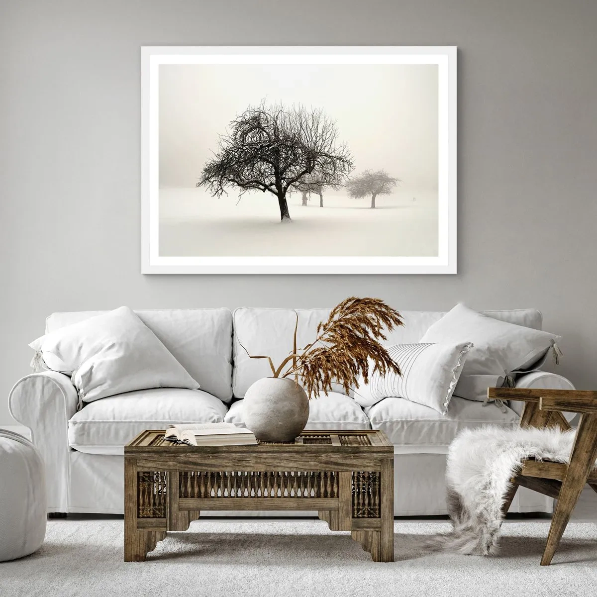 Poster in einem weißen Rahmen - Winterschlaf - 50x50 cm
