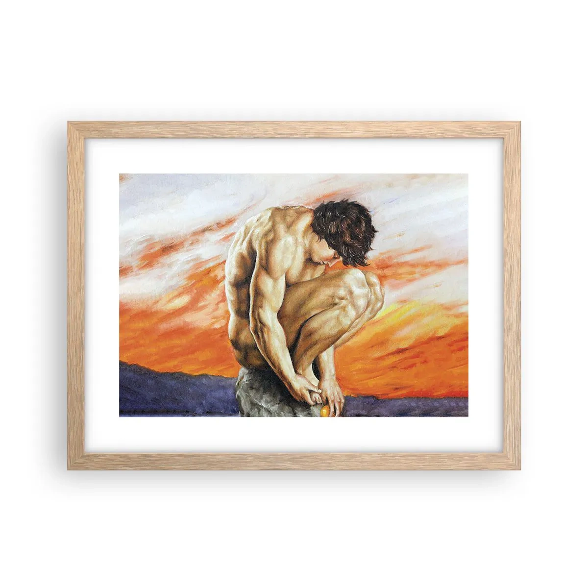 Poster in einem Rahmen aus heller Eiche - In sich versunken - 40x30 cm