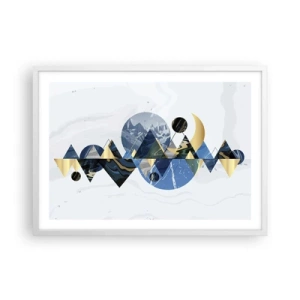 Poster in einem weißen Rahmen - Geometrische Landschaft - 70x50 cm