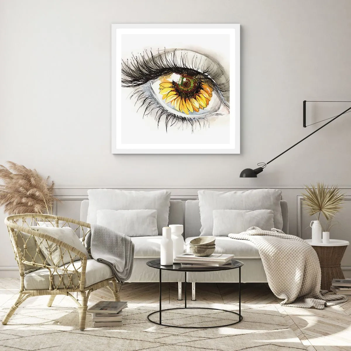 Poster in einem weißen Rahmen - Ein Look so heiß wie der Sommer - 60x60 cm