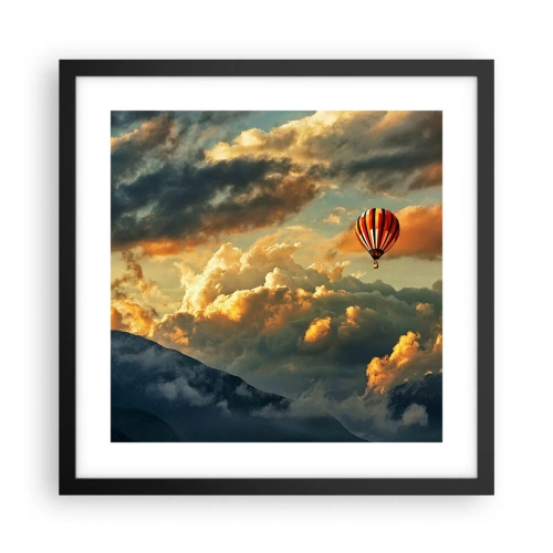 Poster in einem schwarzem Rahmen - Ich fliege, weil ich es will - 40x40 cm