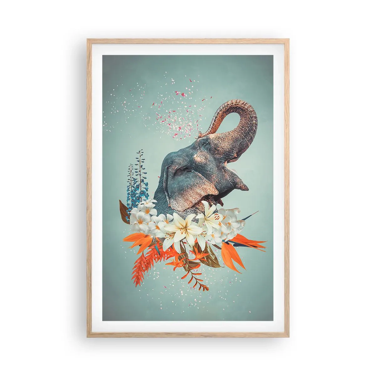 Poster in einem Rahmen aus heller Eiche - Freudenschrei - 61x91 cm