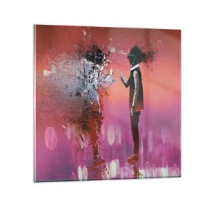 Glasbild - Bild auf glas - Kannst du dich selbst anschauen? - 70x70 cm