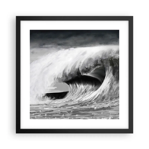 Poster in einem schwarzem Rahmen - Wut des Ozeans - 40x40 cm