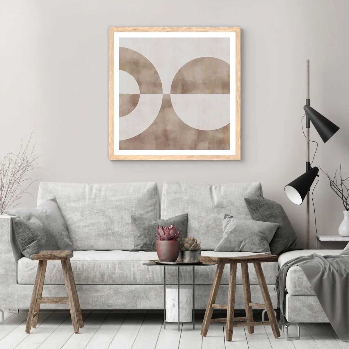 Poster in einem Rahmen aus heller Eiche - Ähnlichkeiten und Unterschiede - 60x60 cm