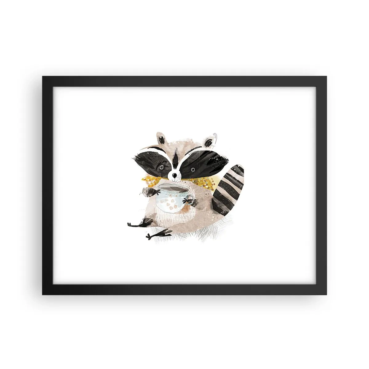 Poster in einem schwarzem Rahmen - Mein Freund der Waschbär - 40x30 cm
