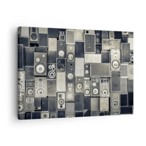 Bild auf Leinwand - Leinwandbild - Lautsprecherkollektion im Retro-Stil - 70x50cm - Und es ist alles in Ordnung - Moderne Wanddekoration für Wohnzimmer und Schlafzimmer ARTTOR