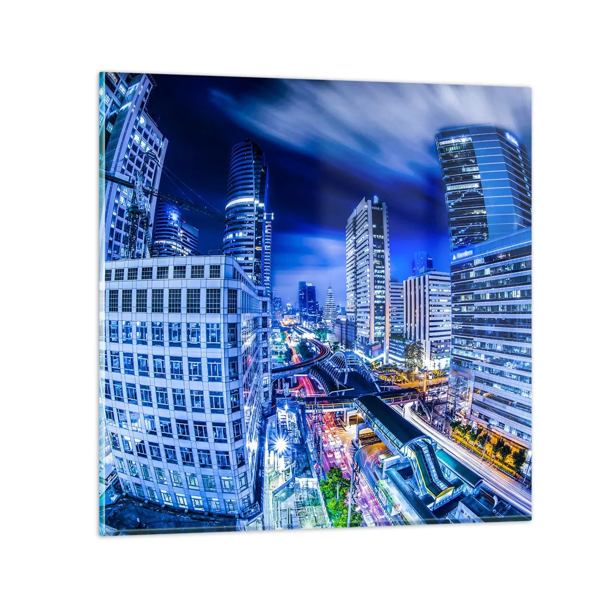 Glasbild - Bild auf glas - Rhythmen der Nachtstadt - 30x30 cm