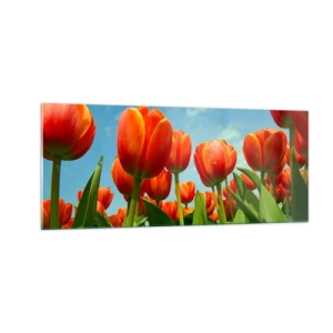 Glasbild - Bild auf glas - Außer dem blauen Himmel brauchen sie nichts in ihrem Leben - 100x40 cm