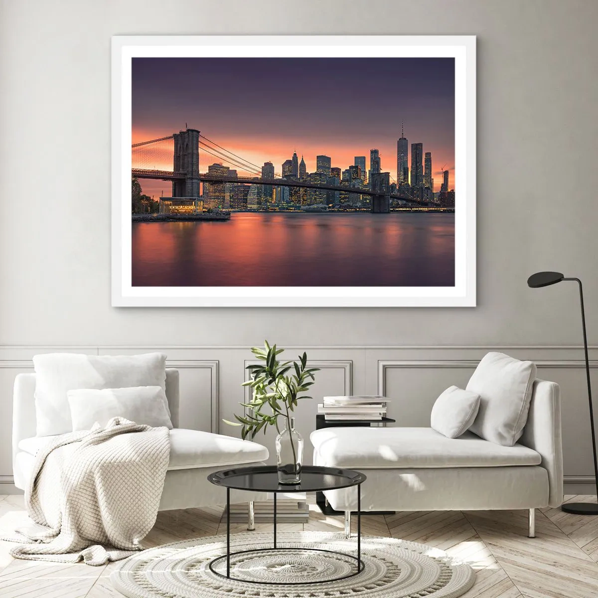 Poster in einem weißen Rahmen - Eingetaucht in lila Stille - 40x30 cm