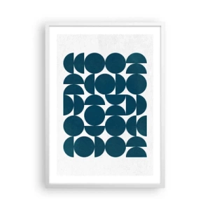 Poster in einem weißen Rahmen - Kreise und Halbkreise - 50x70 cm
