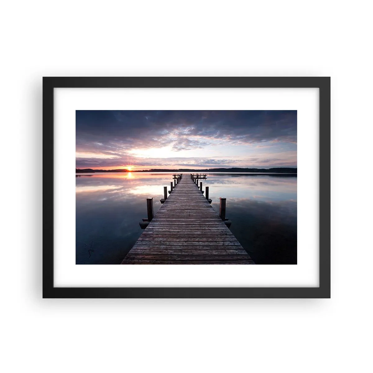 Poster in einem schwarzem Rahmen - Eine stille Grenze zwischen Tag und Nacht - 40x30 cm