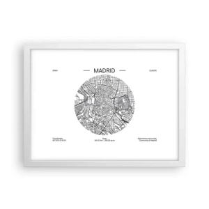 Poster in einem weißen Rahmen - Anatomie von Madrid - 40x30 cm