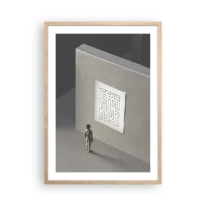 Poster in einem Rahmen aus heller Eiche - Aber wo bin ich? - 50x70 cm