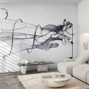 Fototapete Premium Sand - Touch-Studie - Abstraktion, Hände, Grafik - 500x350 cm