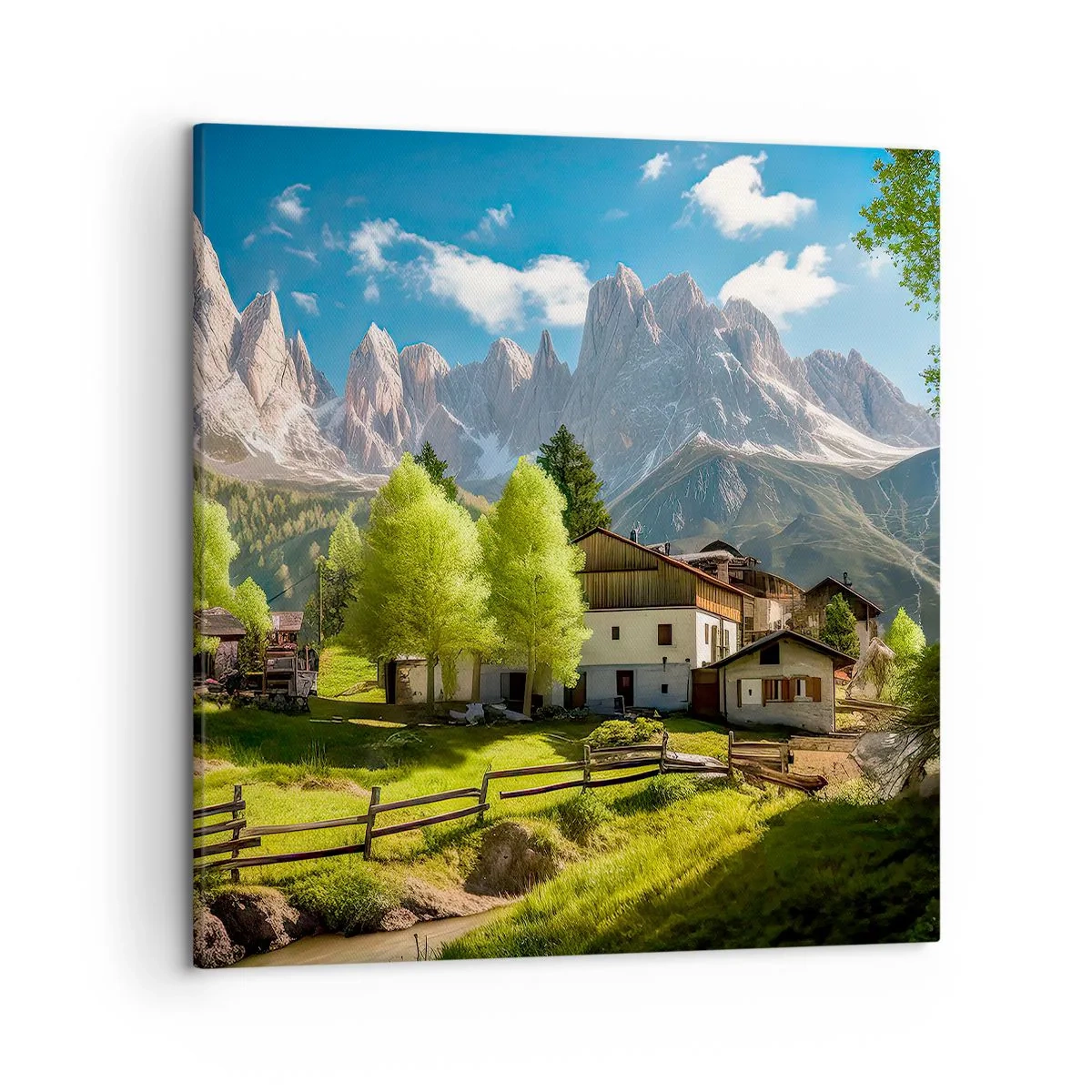 Bild auf Leinwand - Leinwandbild - Alpenidylle - 50x50 cm