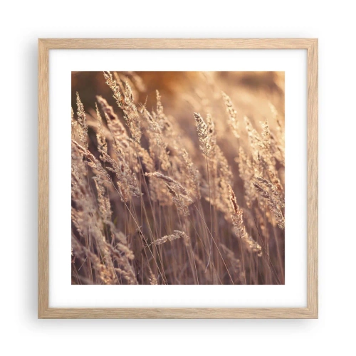 Poster in einem Rahmen aus heller Eiche - Bereit, den Herbst willkommen zu heißen - 40x40 cm