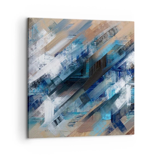 Bild auf Leinwand - Leinwandbild - Auf einer blauen Diagonale - 60x60 cm