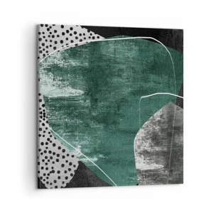 Bild auf Leinwand - Leinwandbild - Bunte Abstraktion mit Blattgold - 60x60 cm