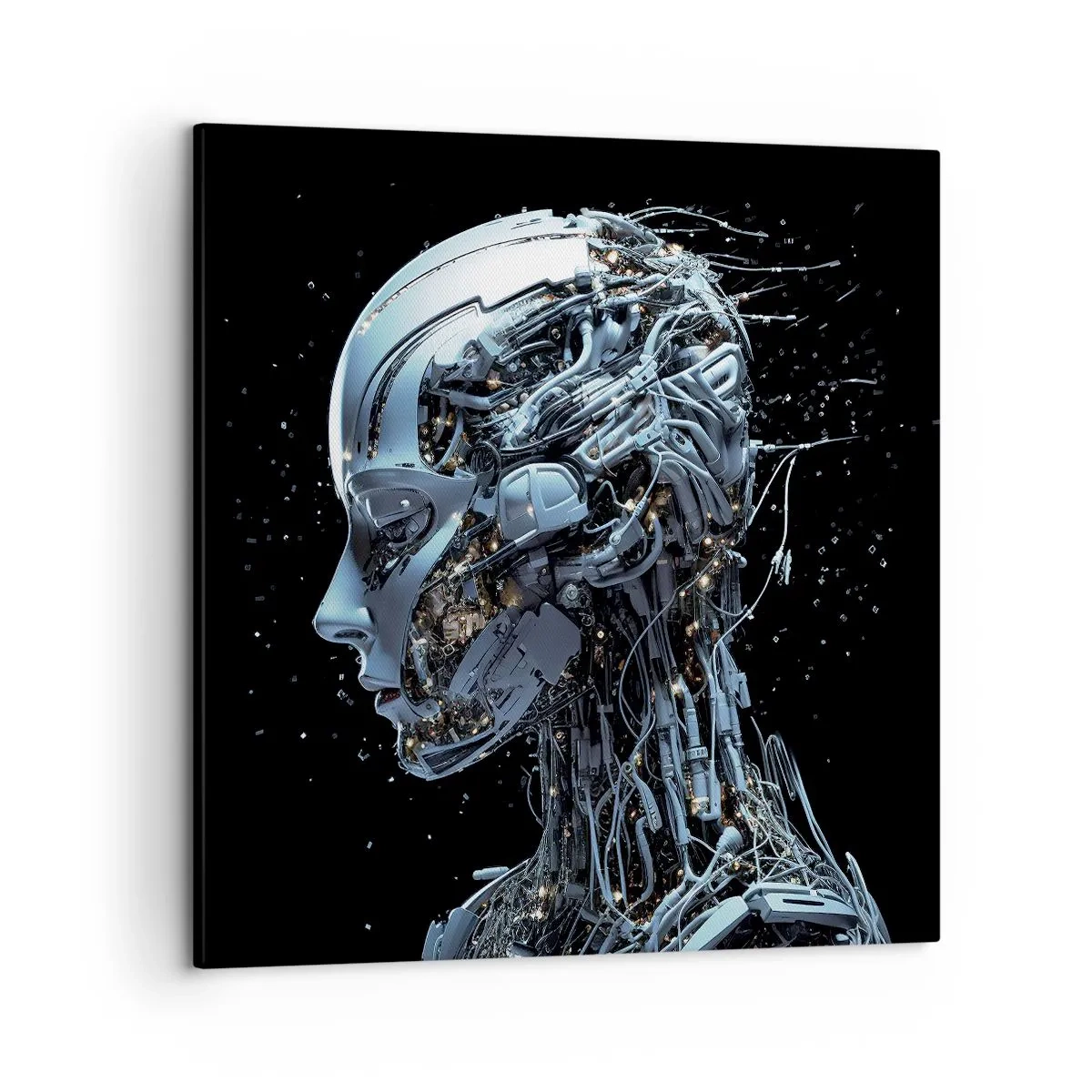 Bild auf Leinwand - Leinwandbild - Technologie ist eine Frau - 50x50 cm