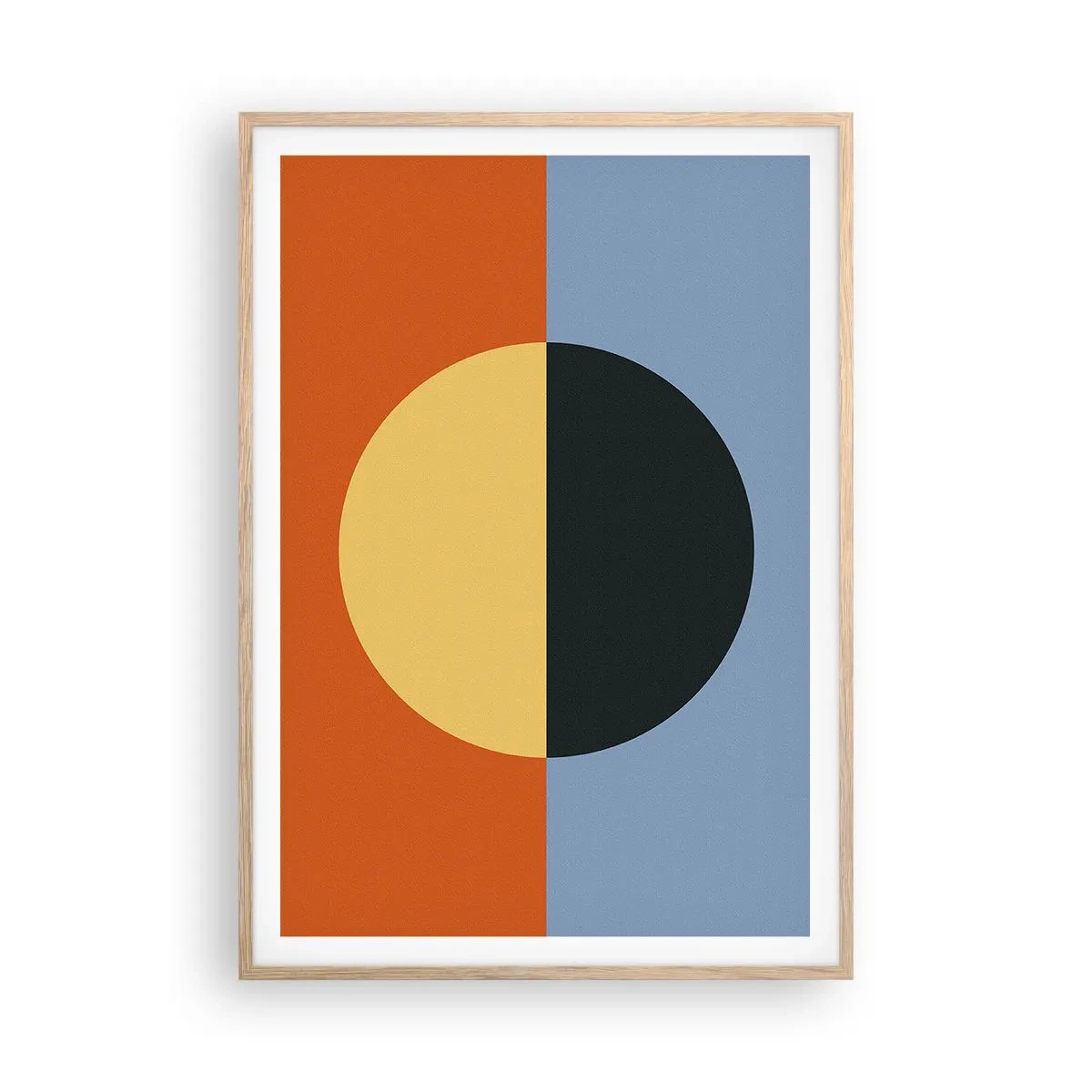 Poster in einem Rahmen aus heller Eiche - Eine Komposition aus Wärme und Kühle - 70x100 cm