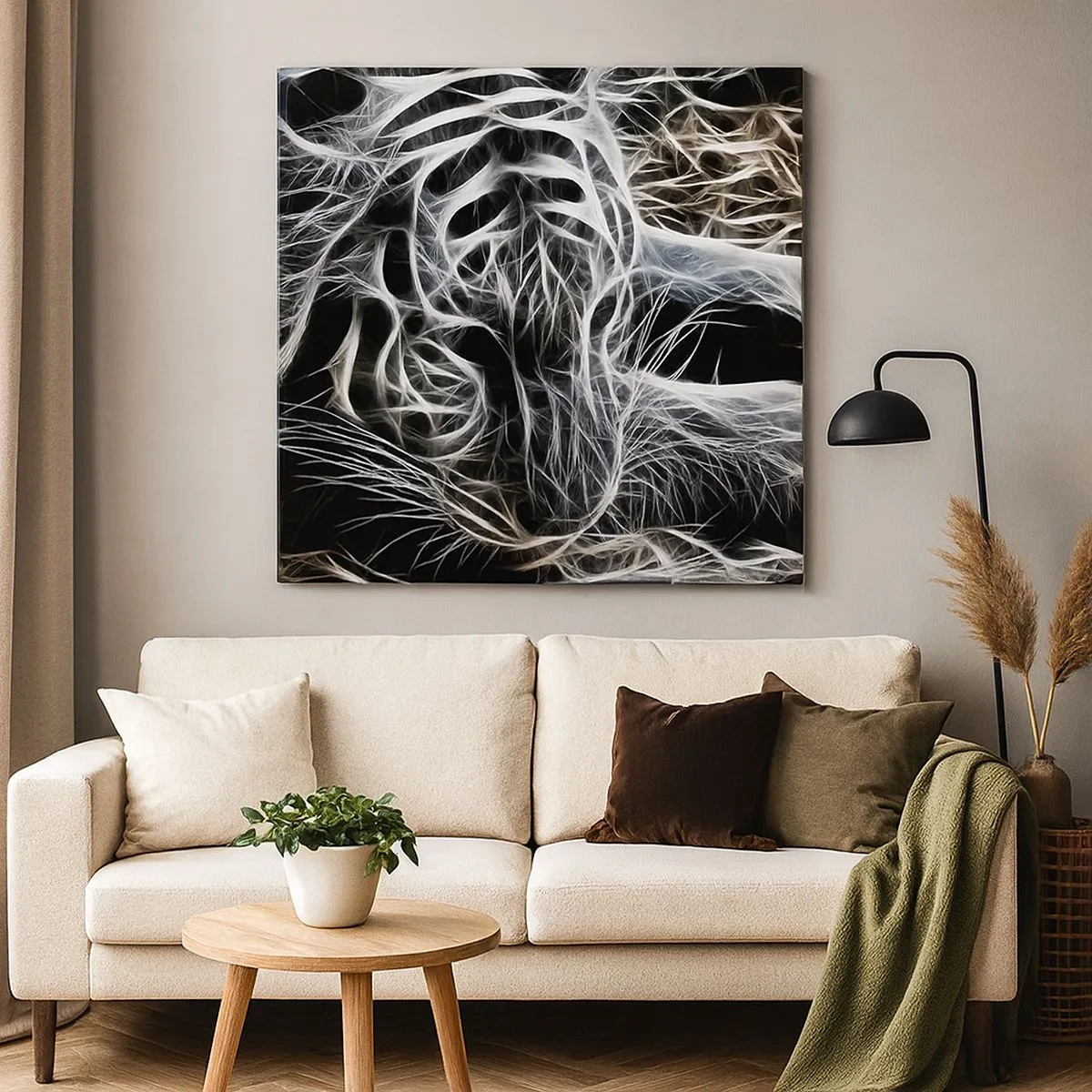 Bild auf Leinwand - Leinwandbild - Eine Studie über die Leichtigkeit der Katze - 30x30 cm