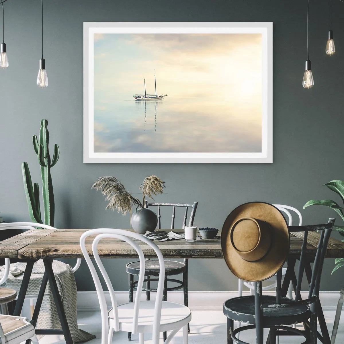 Poster in einem weißen Rahmen - Im Meer der Stille - 70x50 cm