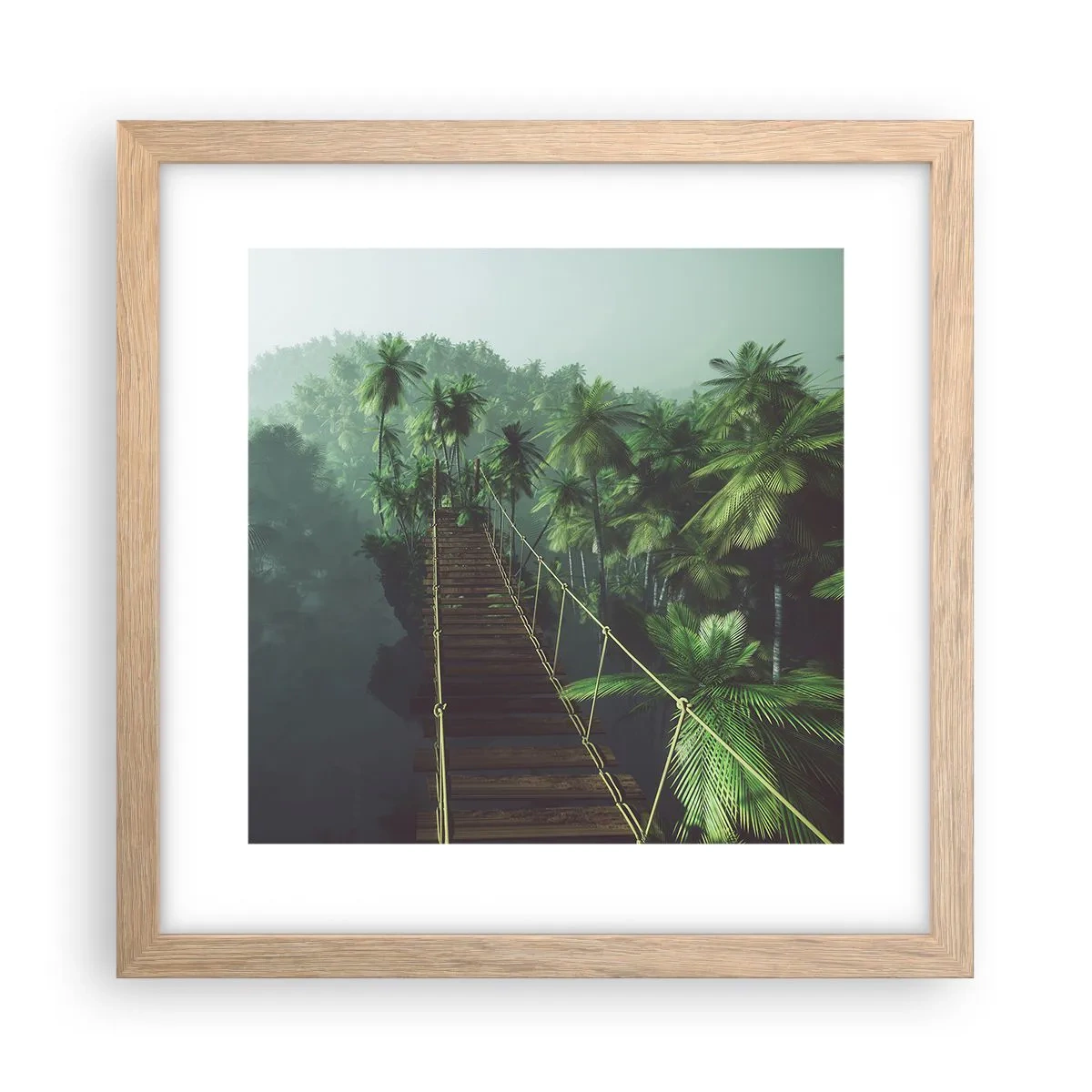 Poster in einem Rahmen aus heller Eiche - Über der Brandung des Grüns - 30x30 cm