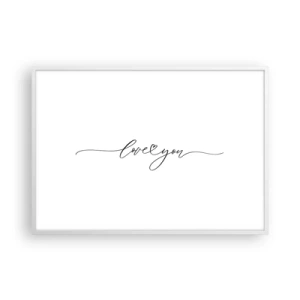 Poster in einem weißen Rahmen - Schwarz auf weiß - 100x70 cm