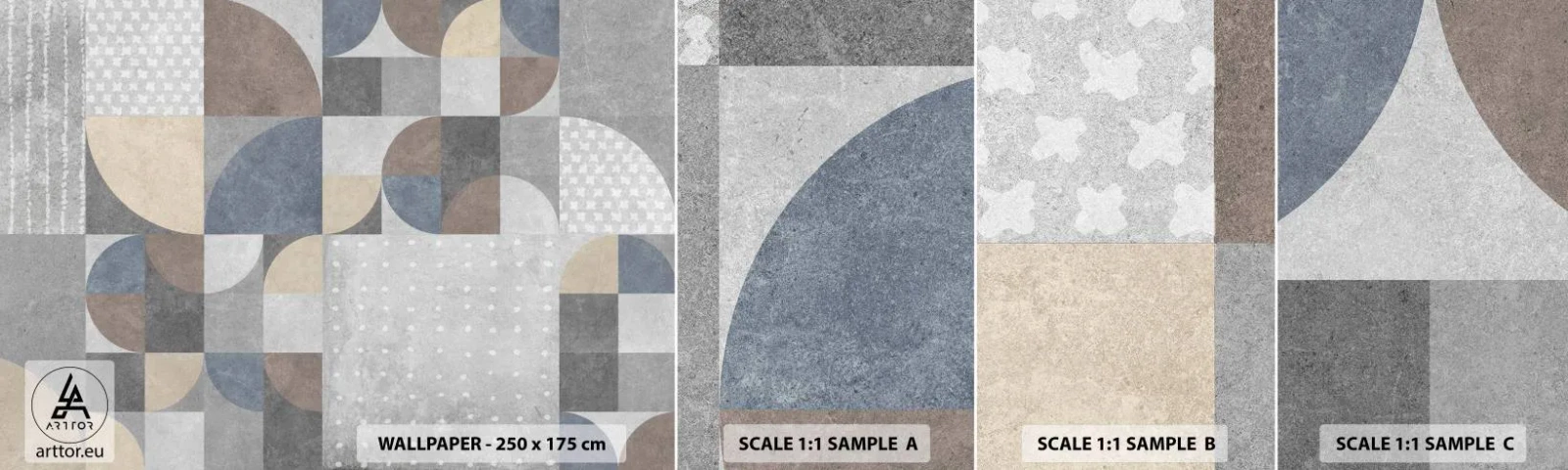 Fototapetenmuster Standard Eco - Keramische Fantasie - Abstraktion, Stück, Geometrisches Muster - 100x30 cm