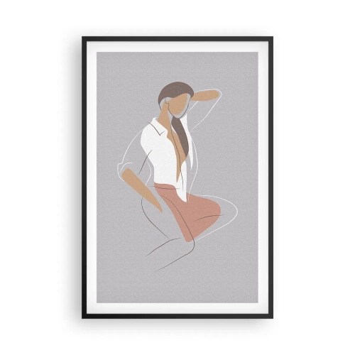 Poster in einem schwarzem Rahmen - Umriss der Anmut - 61x91 cm