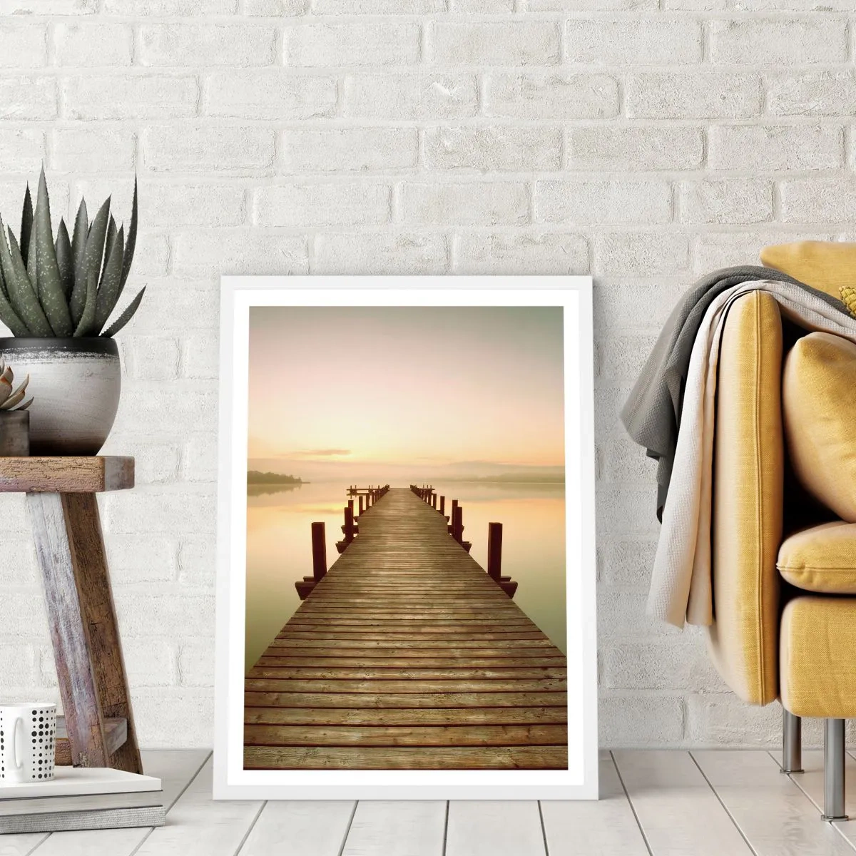 Poster in einem weißen Rahmen - Tagesanbruch, Morgendämmerung, Licht - 70x100 cm