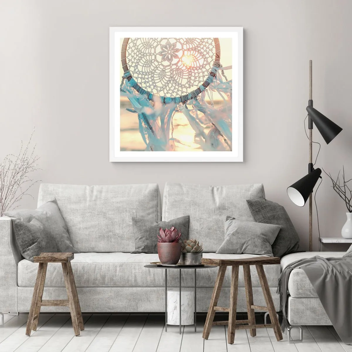 Poster in einem weißen Rahmen - Totem aus Spitze - 30x30 cm