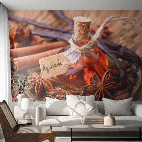 Fototapete Premium Sand - Zur Einheit von Körper und Geist - Zimt, Anis, Vanille - 400x280 cm