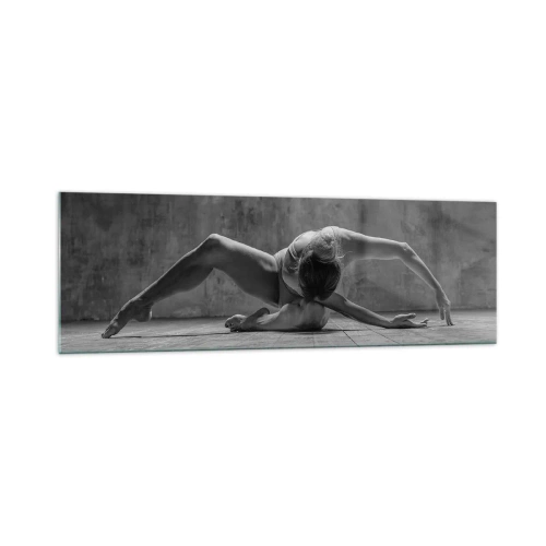 Glasbild - Bild auf glas - Eine Tänzerin in künstlerischer Pose - 160x50cm - Symmetrie gefunden - Moderne Wanddekoration für Wohnzimmer und Schlafzimmer ARTTOR