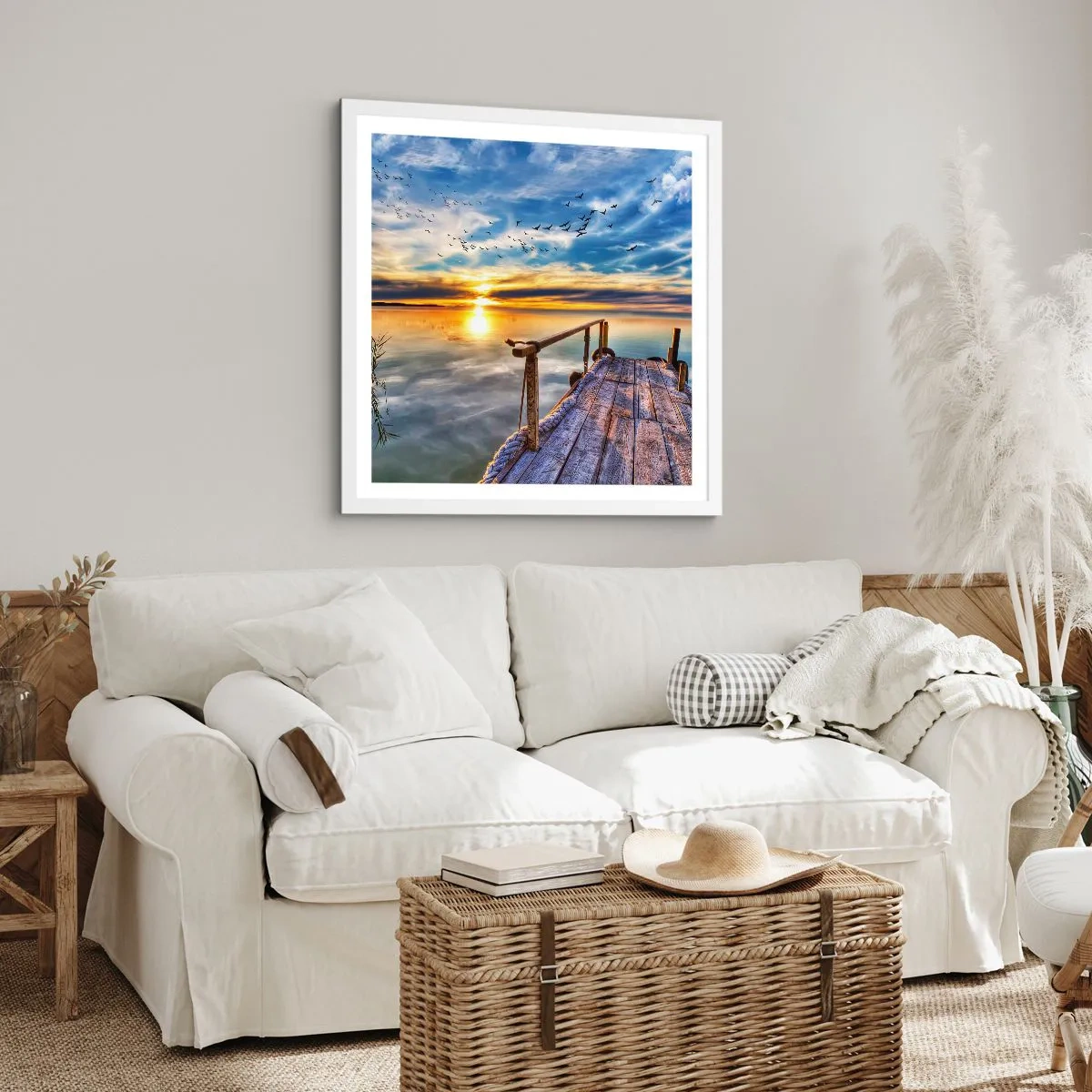 Poster in einem weißen Rahmen - Der Wind geht zur Ruhe - 40x40 cm