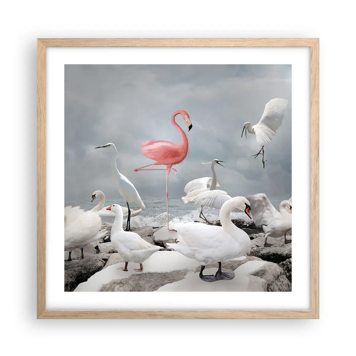 Poster in einem Rahmen aus heller Eiche - Wie kam ich hier hin? - 50x50 cm