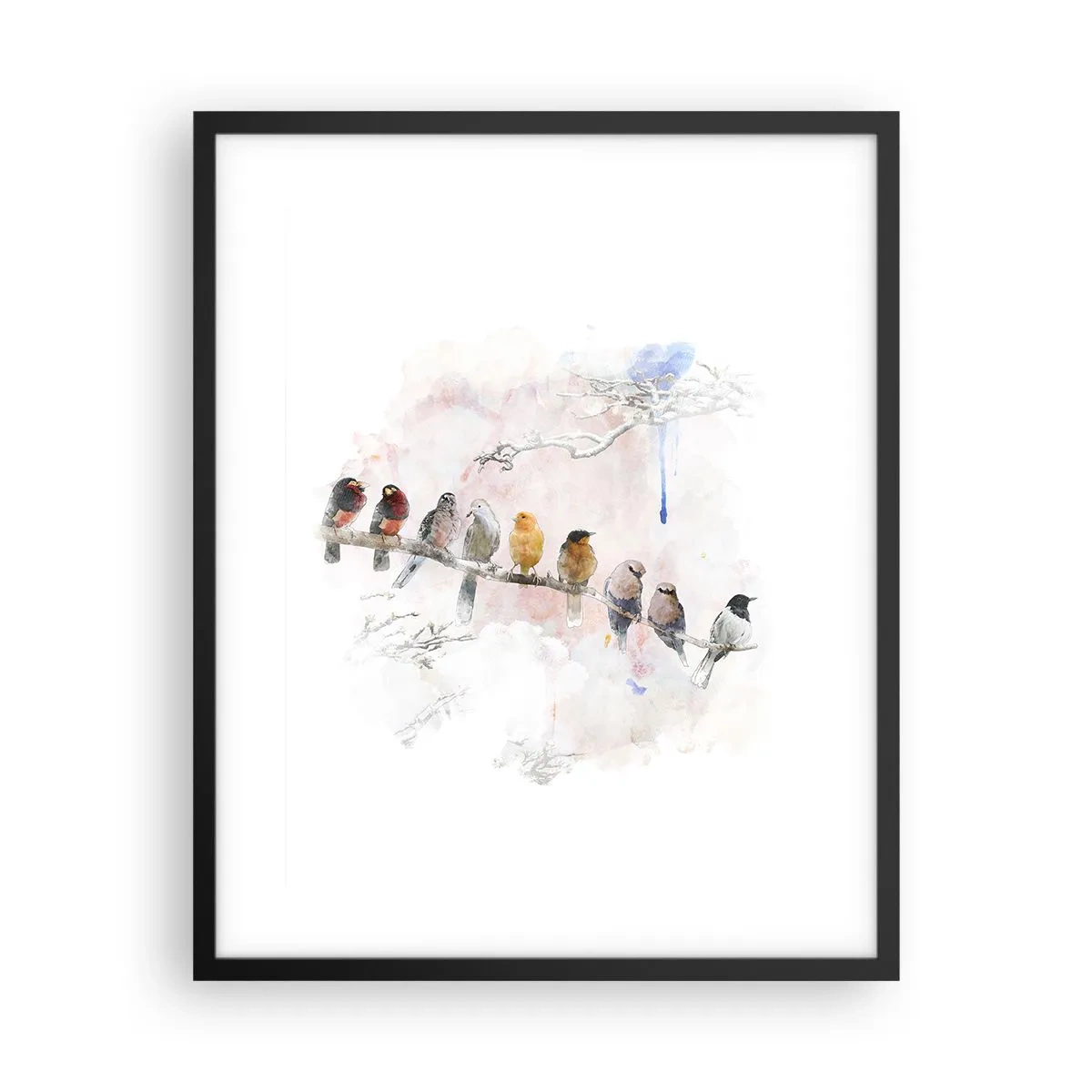 Poster in einem schwarzem Rahmen - Geflügeltes Treffen - 40x50 cm