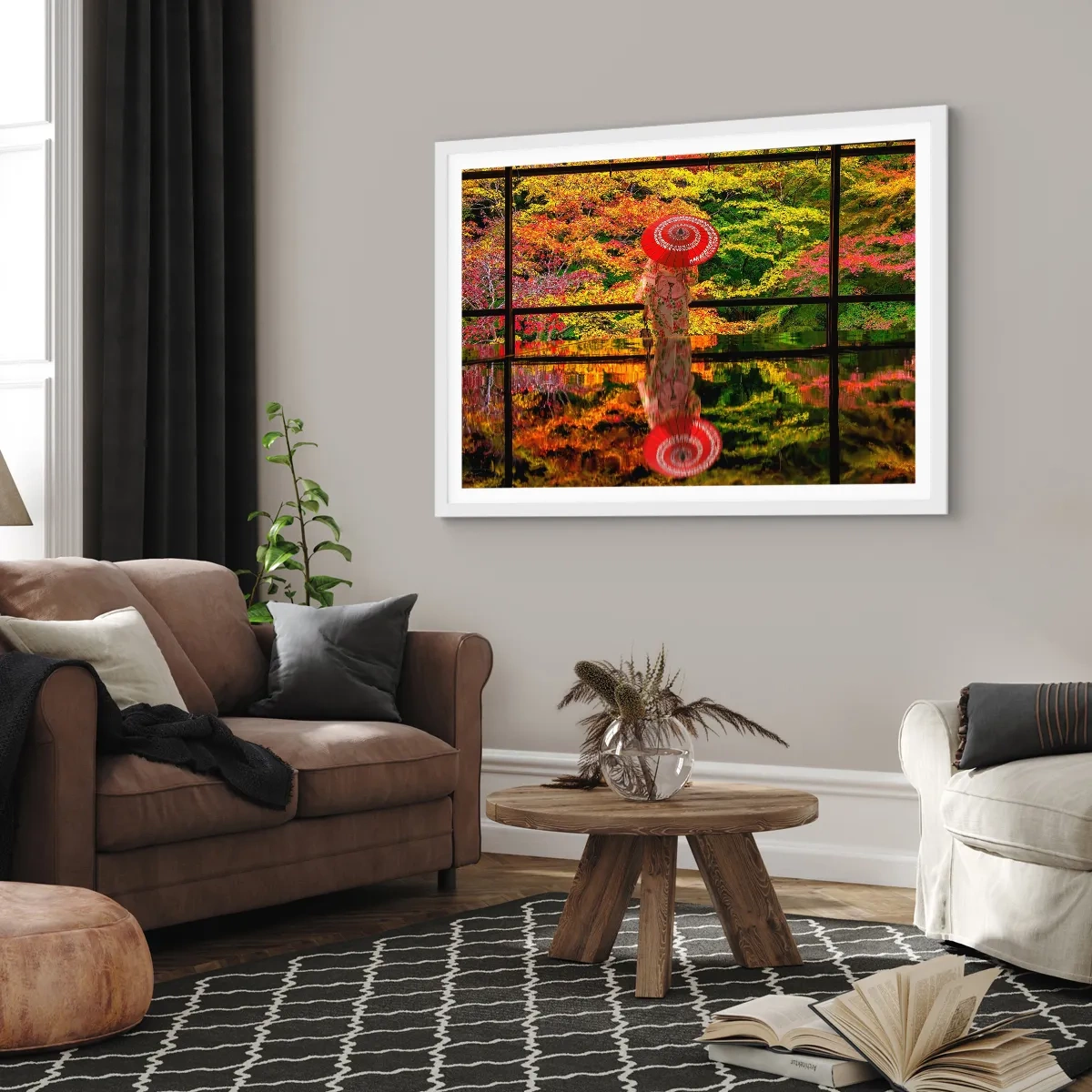 Poster in einem weißen Rahmen - Im Tempel der Natur - 40x30 cm