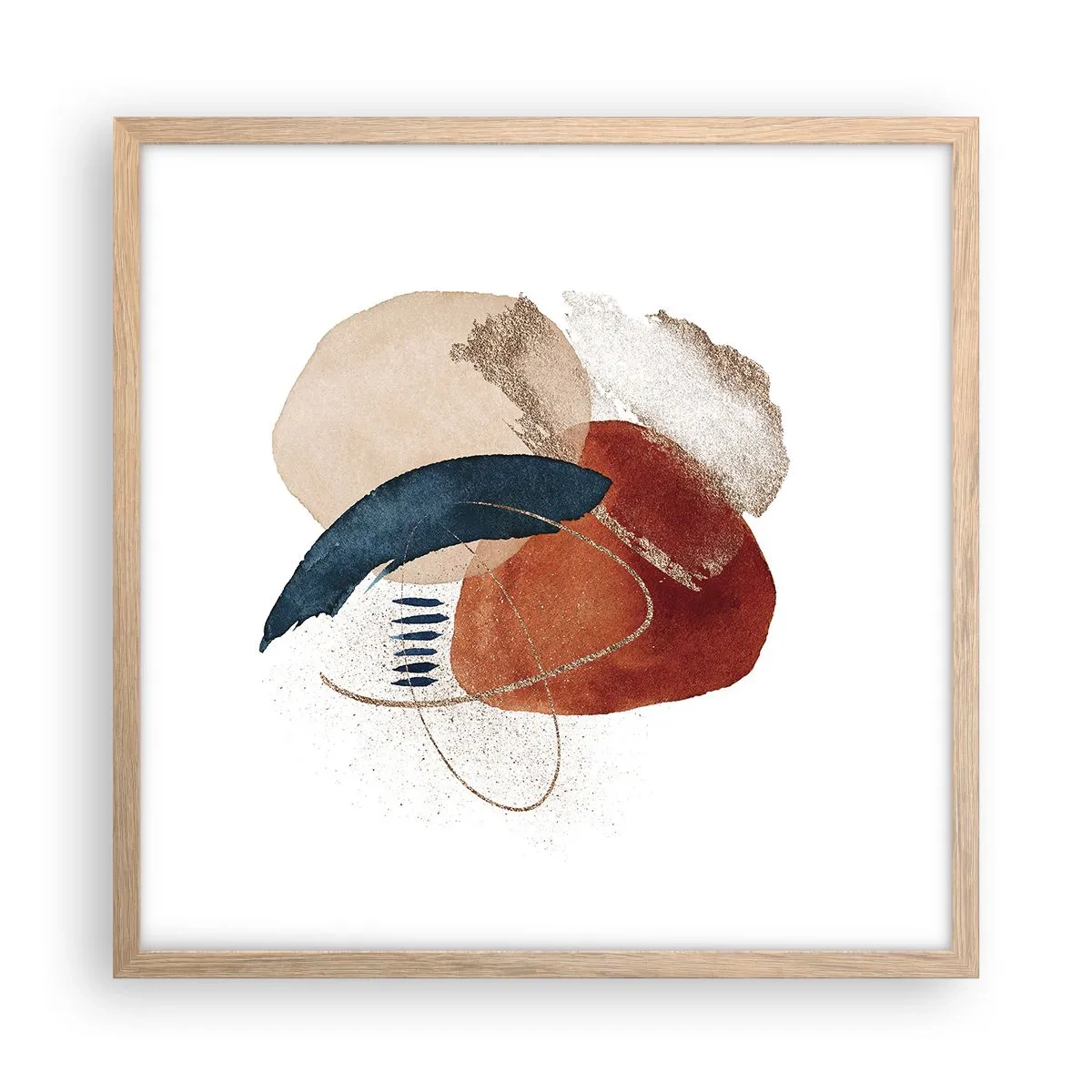 Poster in einem Rahmen aus heller Eiche - Ovale Komposition - 50x50 cm