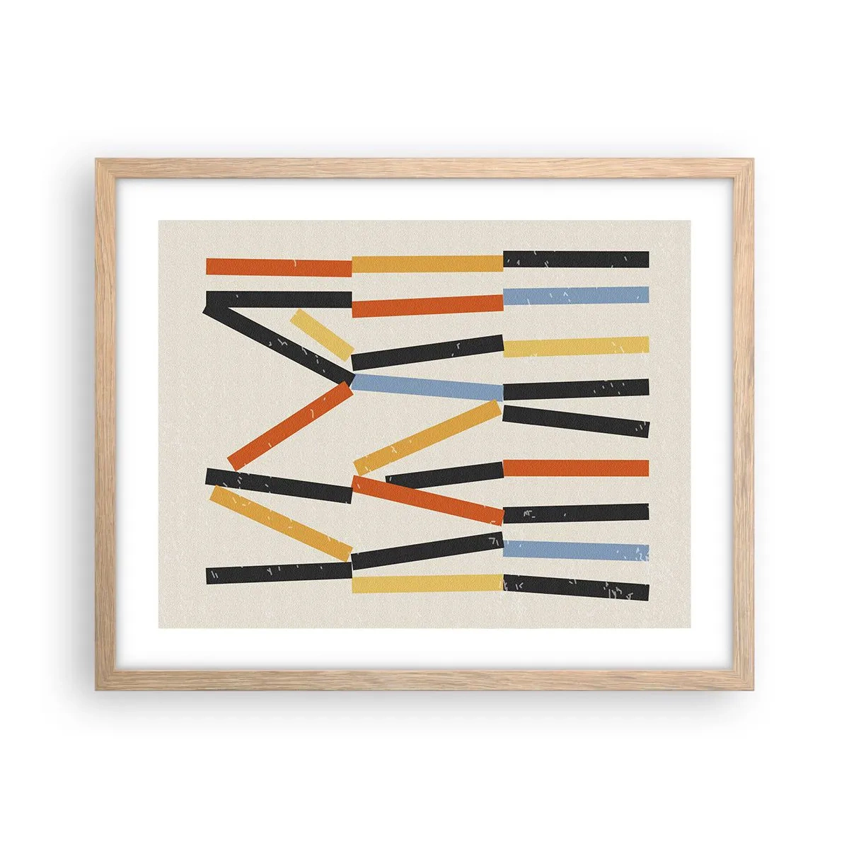 Poster in einem Rahmen aus heller Eiche - Komposition auf der Ebene - 50x40 cm