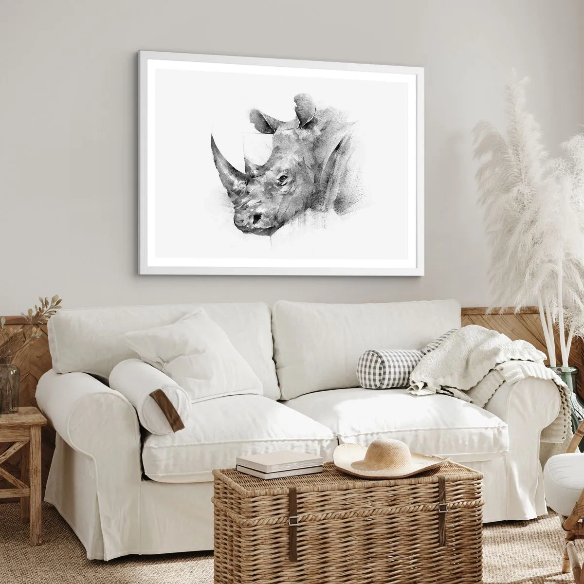 Poster in einem weißen Rahmen - Afrikanisches Porträt - 70x50 cm