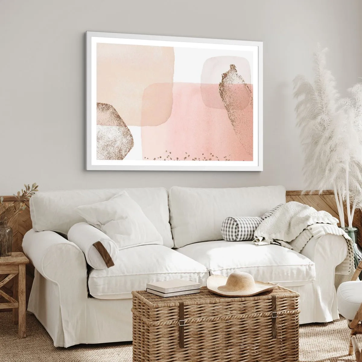 Poster in einem weißen Rahmen - Ein Blick durch die Farbe - 91x61 cm