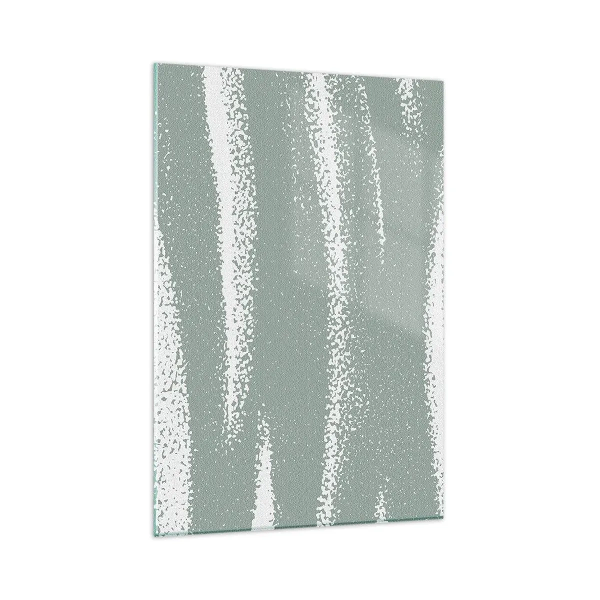 Glasbild - Bild auf glas - Winterwellen in Mint- und Weißtönen - 80x120cm - Abstraktion im Winterklima - Moderne Wanddekoration für Wohnzimmer und Schlafzimmer ARTTOR