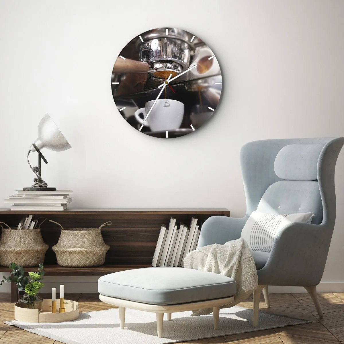 Wanduhr - Glasuhr - Gute Zeit des Tages - 30x30 cm