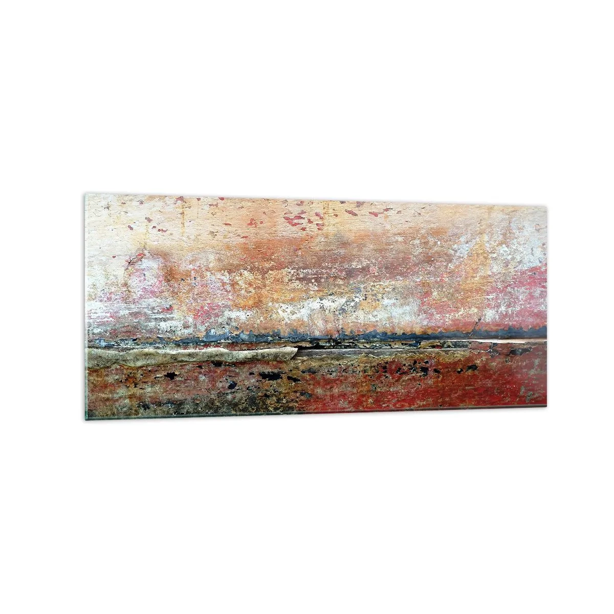 Glasbild - Bild auf glas - Eine abstrakte Komposition, inspiriert vom Meer und der Natur. - 120x50cm - Vielleicht liegt es am Meer - Moderne Wanddekoration für Wohnzimmer und Schlafzimmer ARTTOR