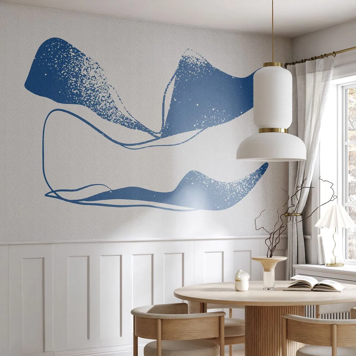 Fototapete Standard Eco - Eine minimalistische Form, die an ausgebreitete Flügel erinnert - 100x70cm - Geflügelte Abstraktion - Moderne Wanddekoration für Wohnzimmer und Schlafzimmer ARTTOR