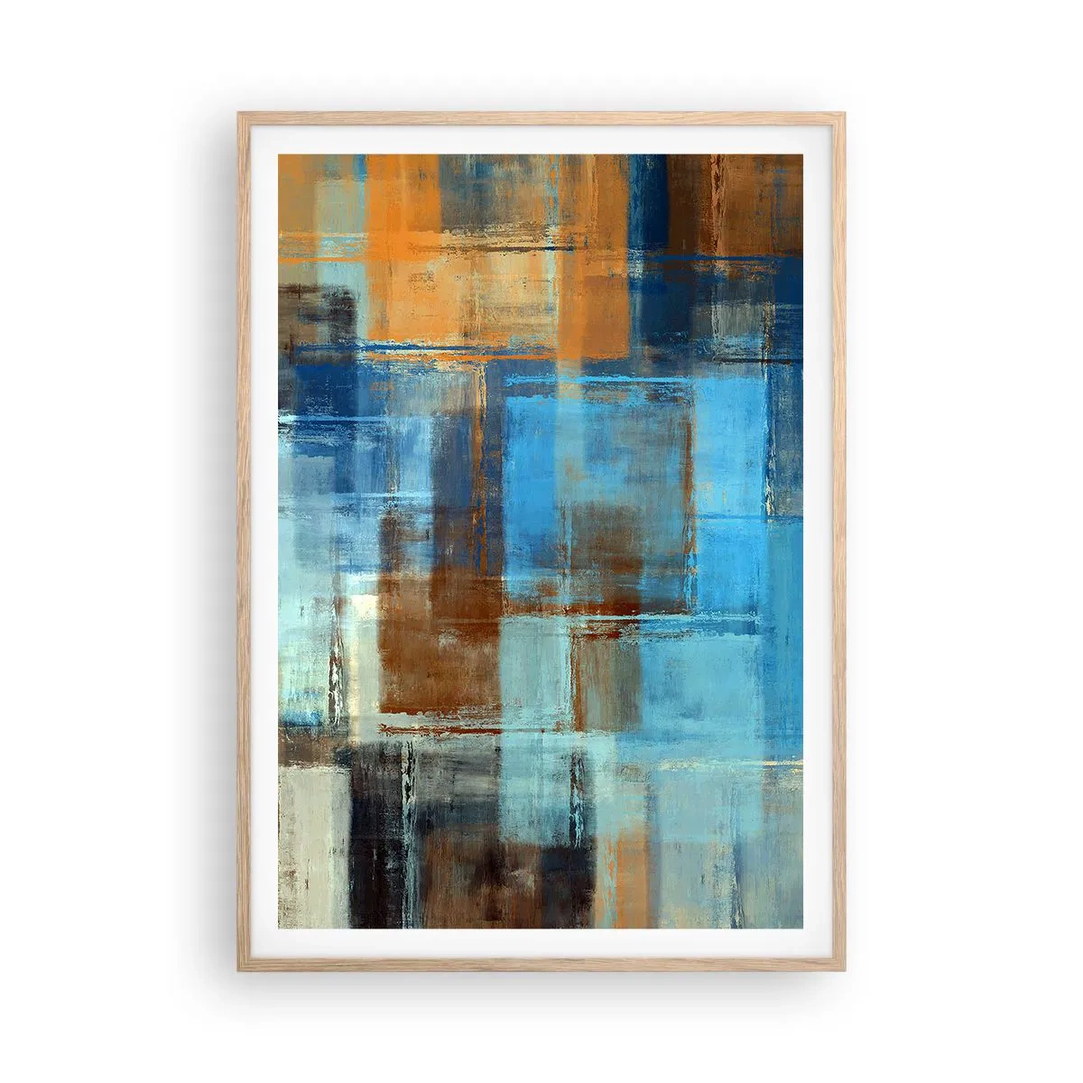 Poster in einem Rahmen aus heller Eiche - Durch den blauen Schleier - 70x100 cm